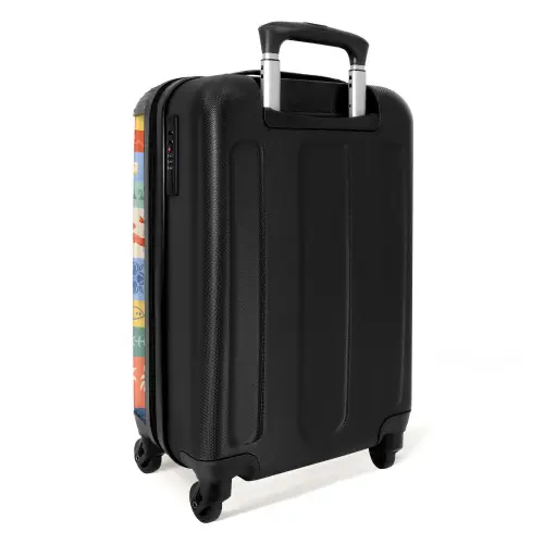 Gestreepte illustraties kleurrijk NBS - Handbagage koffer - Kinderen Unisex middel -achterkant