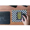Patroon - Geblok - Blauw - Slow down you're doing fine muismat rubber klein -toetsenbord