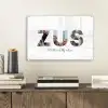 Zus - Lettercollage plexiglas 5mm klein -sfeer1