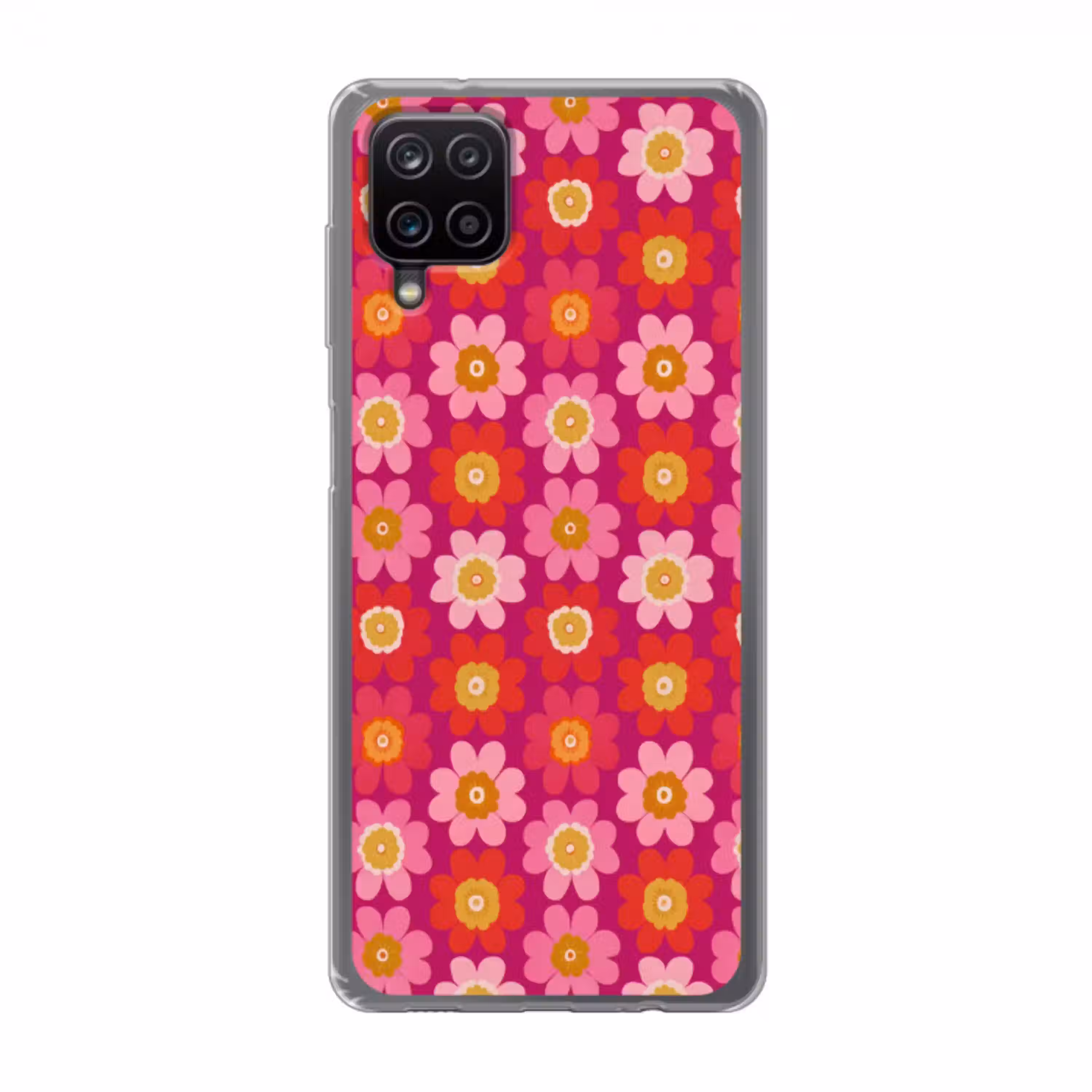 Bloemen - Retro - Kleurrijk Telefoonhoesje Samsung Galaxy A12 klein 372 -3d