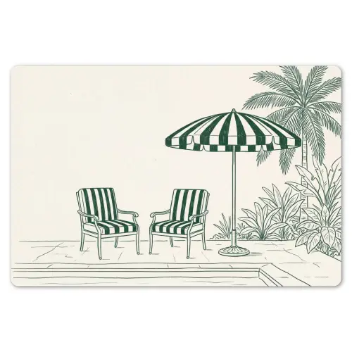 Terras - Illustratie - Groen Placemat vinyl groot -zzsfeer1_Kitchenyeah-website
