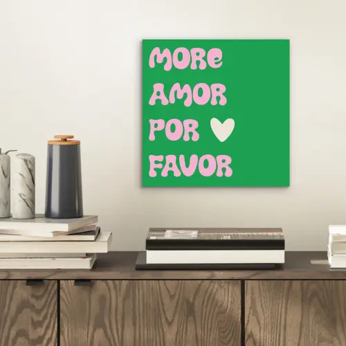 Amor - Valentijn - Groen - Tekst aluminium wit klein -sfeer1