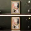 Kunst - Abstract - Beige - Verf Light Box met kabel (Tafellamp) klein -sfeer3