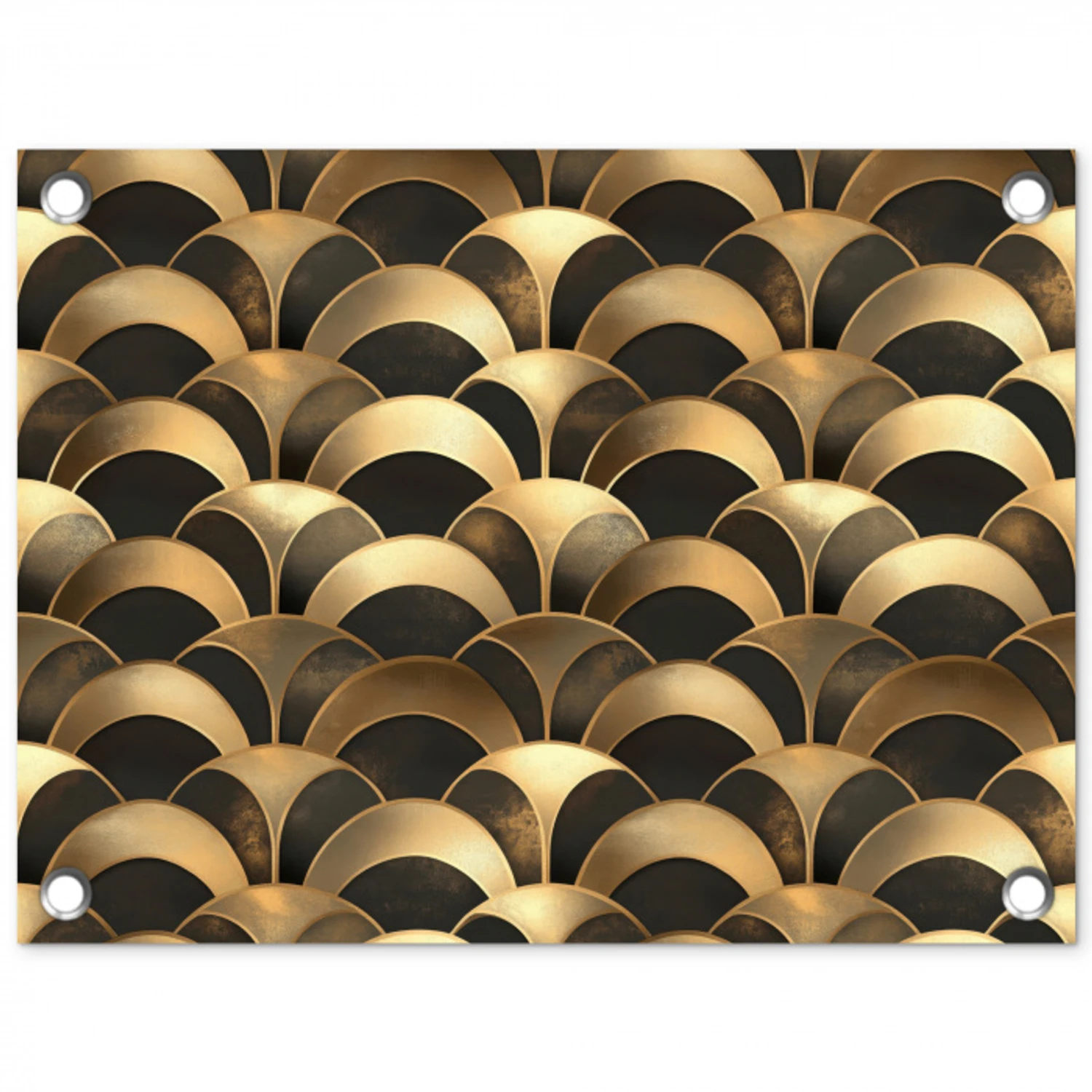 Schubben - Structuur - Goud tuinposter los doek klein 239 -3d