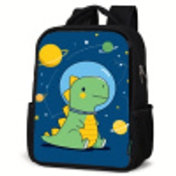Dino - Ruimte - Planeten Rugzak - Zwart middel -schuin