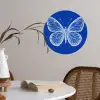 Vlinder - Wit - Getekend - Stippen Wandcirkel behangsticker klein -sfeer3