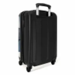 Patroon - Blauw - Vierkanten NBS - Handbagage koffer - Volwassenen Unisex middel -achterkant