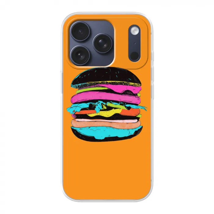 Hamburger - Kleurrijk - Speels Telefoonhoesje iPhone 17 Pro klein -3d