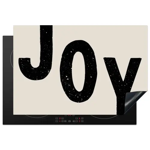 Kerst - Quote - Joy - Zwart - Feestdagen Inductie beschermer vinyl 3mm klein -3d