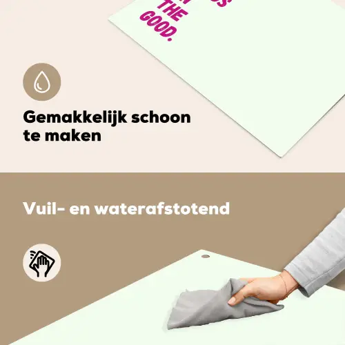 Focus on the good - Beige - Roze Inductie beschemer met haakjes klein -ky-schoon-nl