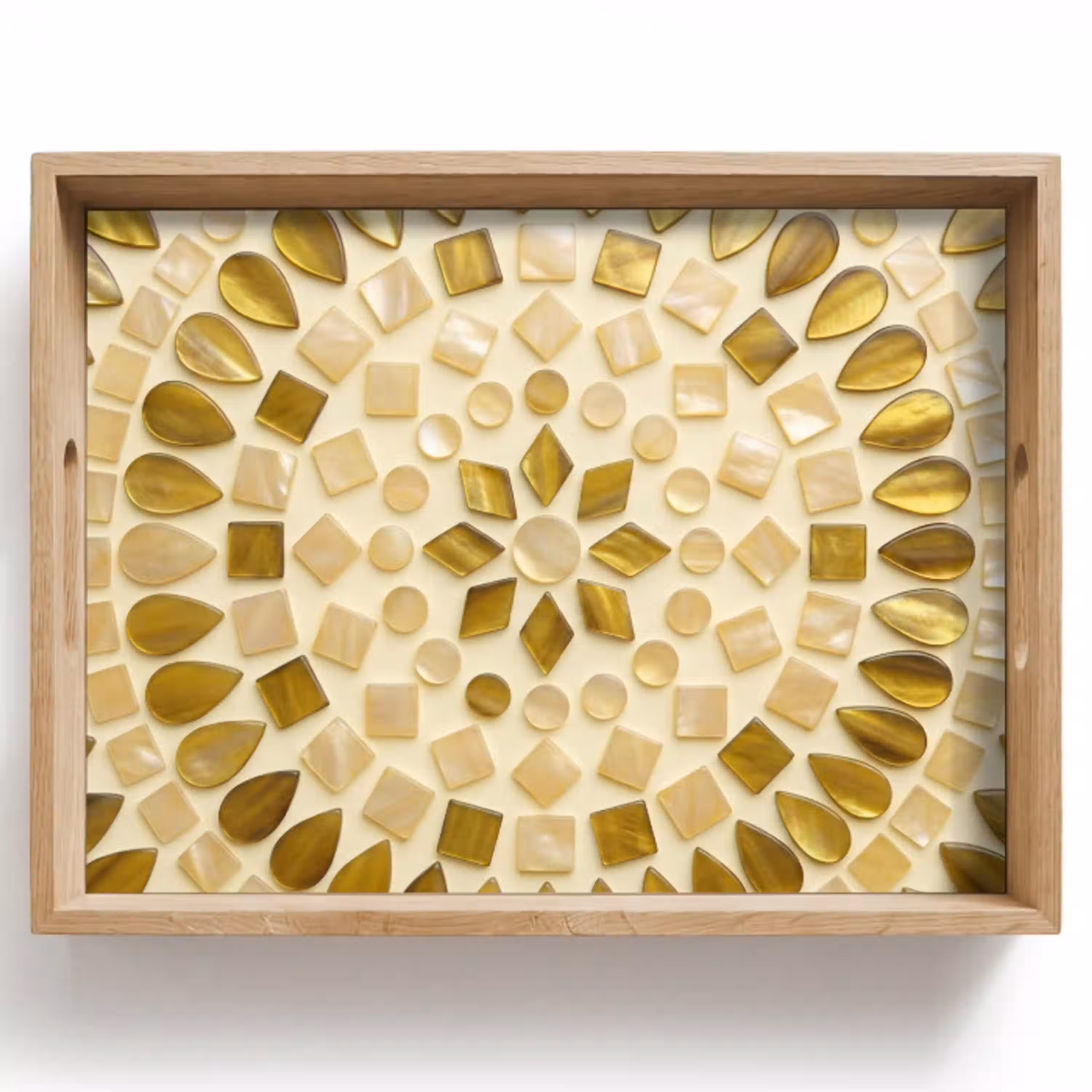 Patroon - Vormen - Mozaïek - Abstract - Goud Dienblad Rechthoek middel -z3d_shopping