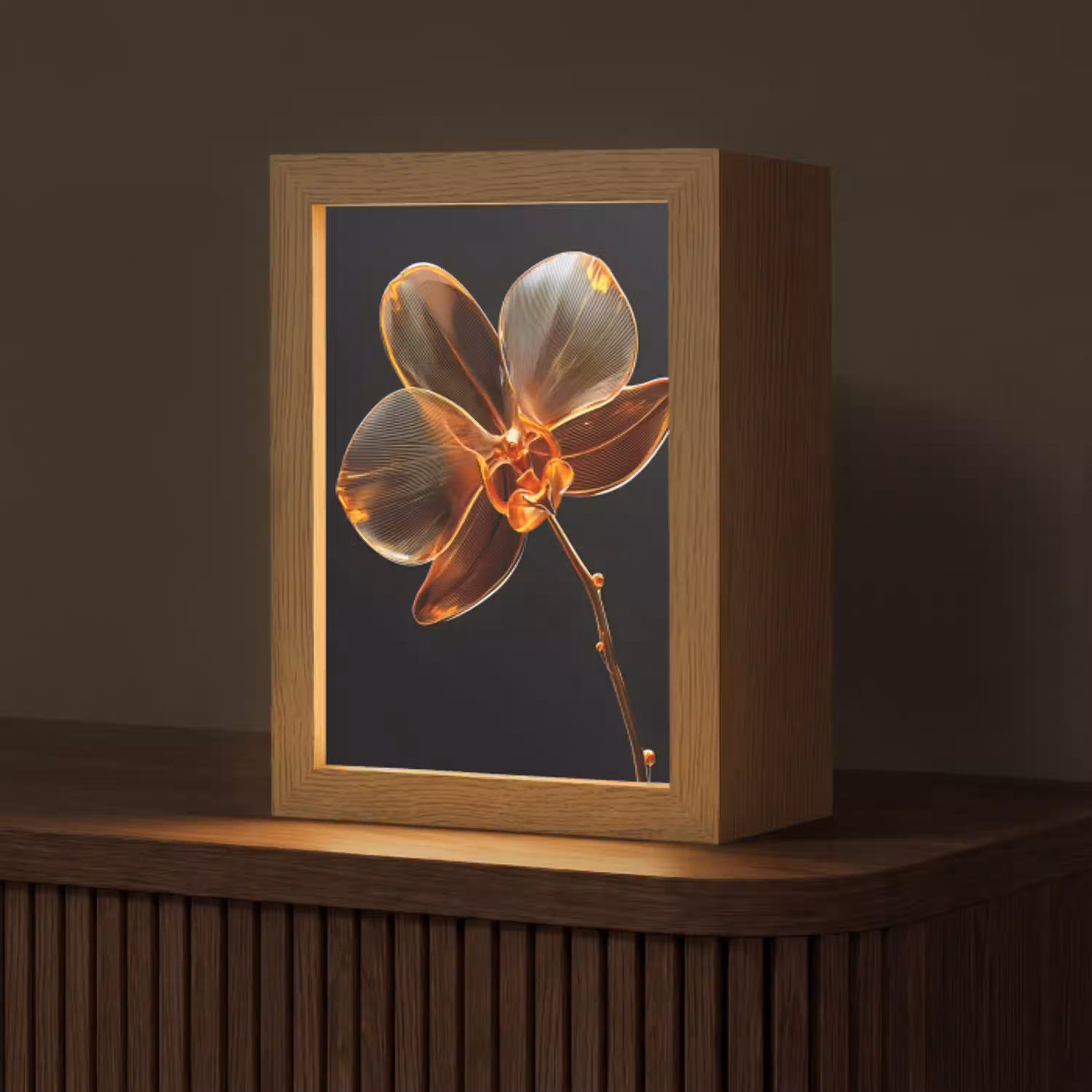 Orchidee - Doorzichtig - Bloem Light Box met kabel (Tafellamp) klein -z3d_website