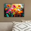 Felgekleurd - Bloemblaadjes - Abstract canvas 2cm klein -sfeer3
