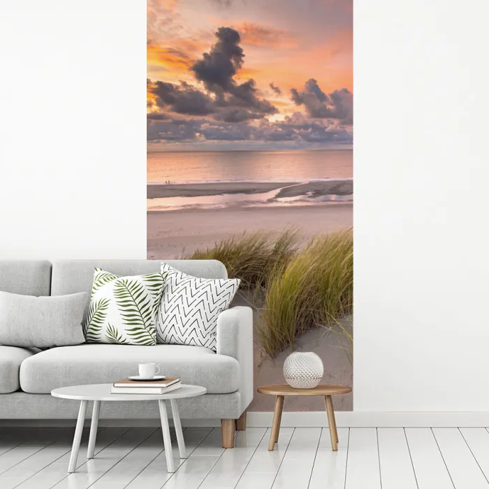 Zonsondergang - Duin - Strand - Planten - Zee fotobehang vinyl groot -woonkamer