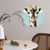 Giraffe - Illustratie - Bruin - Minimalistisch Wandcirkel behangsticker klein -sfeer3