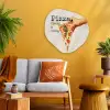 Pizza - Kaas - Pepperoni Wandcirkel Organisch Aluminium middel -sfeer4