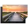Zonsonderang - Zee - Pad - Gras - Duin - Vogels Inductie beschermer vinyl 3mm klein -3d