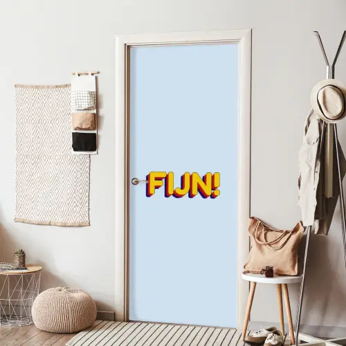 Fijn - Geel - Oranje deurposter klein -sfeer6