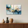 Blauw - Abstract - Wit - Goud - Verf Canvas - Meerluiken 2 luik klein -sfeer3