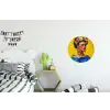 Frida Kahlo - Vrouw - Geel - Blauw - Bloemen Wandcirkel aluminium klein -kinderkamer