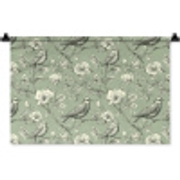 Klassiek - Botanisch - Groen Wandkleed katoen klein 269 -zz3d
