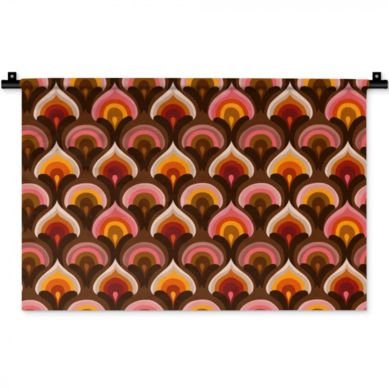 Patroon - Retro - Kleurrijk Wandkleed katoen klein 269 -zz3d