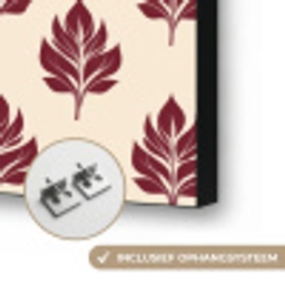 Botanisch - Patroon - Bordeaux Textielframe zwart klein 947 -USP_ophangsysteemNL
