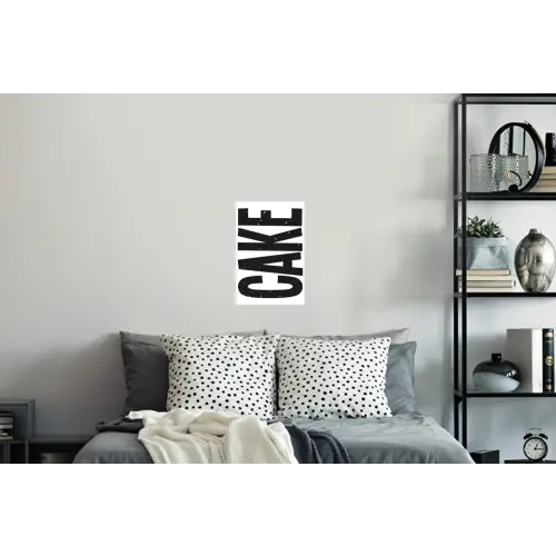 Zwart - Cake - Eten - Decoratie Muursticker klein -slaapkamer