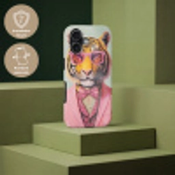 Tijger - Strik - Jasje - Roze Toughcase MagSafe Apple iPhone 17 klein -USP_PrintM_DE