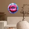 Graffiti - Lippen - Felroze - Geschilderd Wandcirkel plexiglas klein -sfeer1