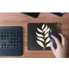 Blad - Wit - Minimalistisch muismat rubber klein -toetsenbord