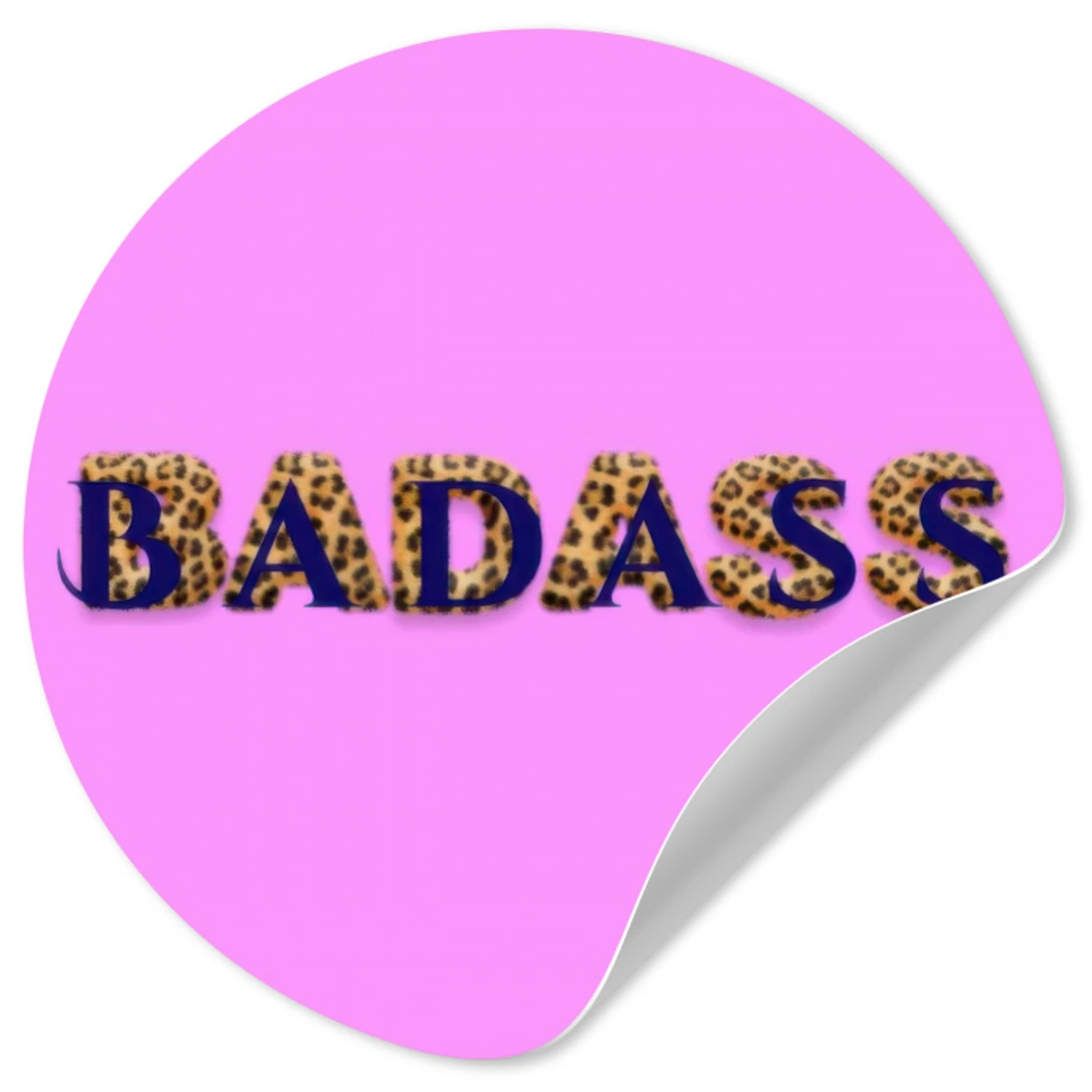 Felroze - Badass - Panterprint - Schaduw Wandcirkel behangsticker klein -3d