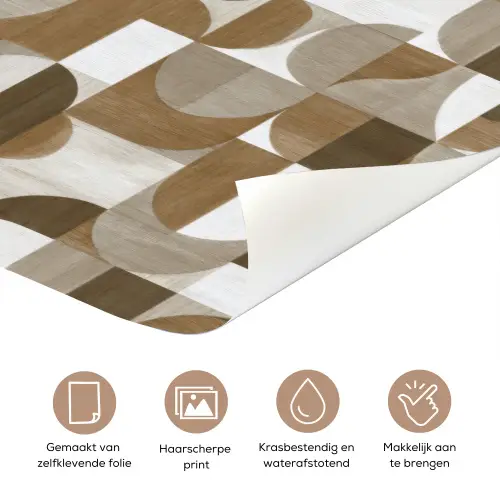 Abstract - Retro - Bruin deurposter klein 289 -closeup_NL