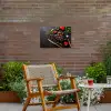 Steak - Hart - Bestek Tuinposter op houten frame 2 cm dik klein -sfeer3