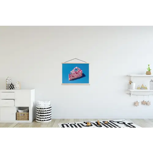 Taart - Edelstenen - Glitters - Roze textielposter latten blank klein -kinderkamer