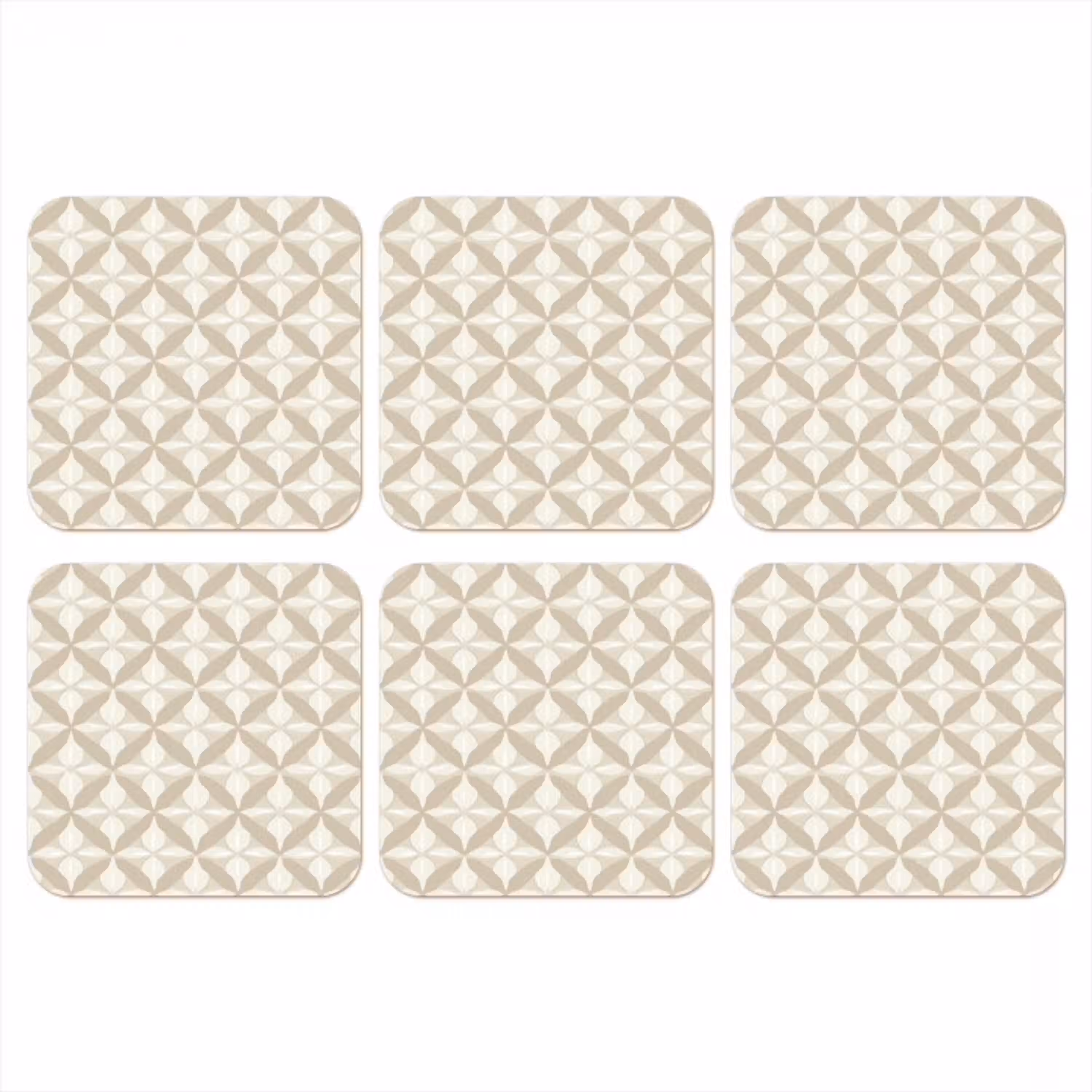 Patroon - Klassiek - Beige onderzetter kurk middel 366 -3d