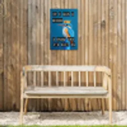 Vogel - Decoratie - Ijsvogel - Blauw Tuinposter op houten frame 2 cm dik klein -sfeer4