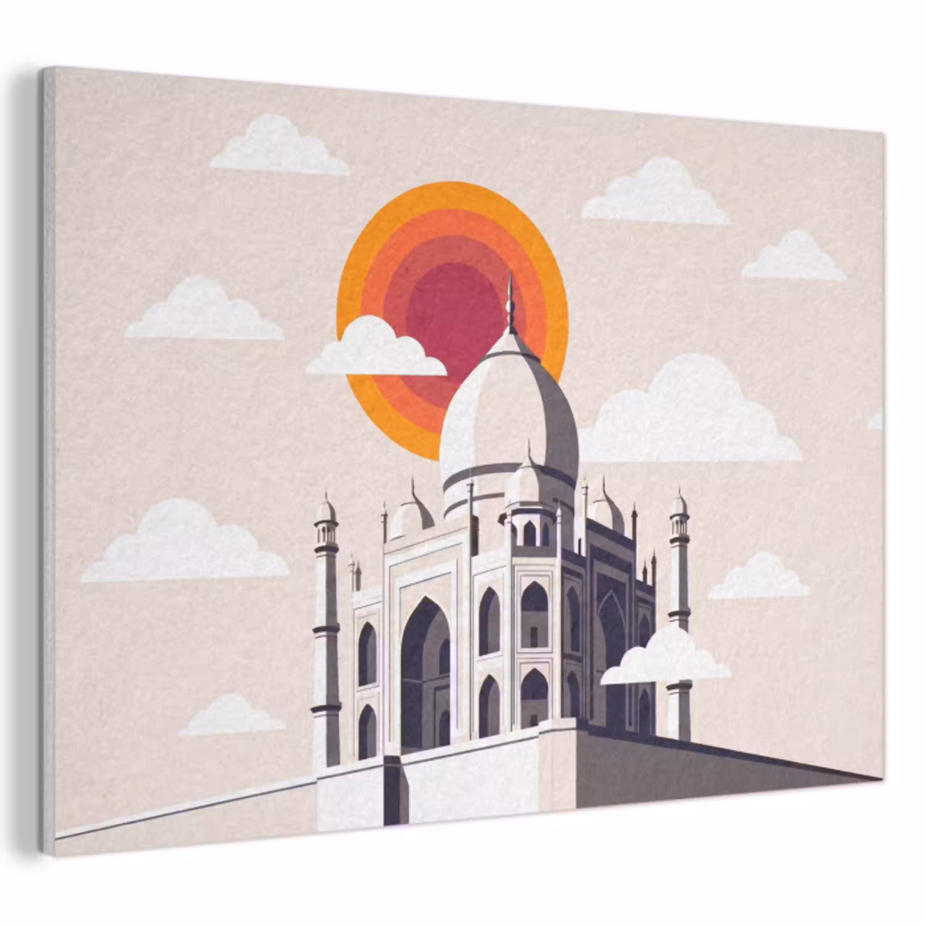 Taj Mahal - Zon - Koepel - Architectuur - India - Grafisch PET vilt klein -3d