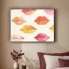 Lippen - Kleurrijk - Glanzend Textielframe zwart klein -sfeer1