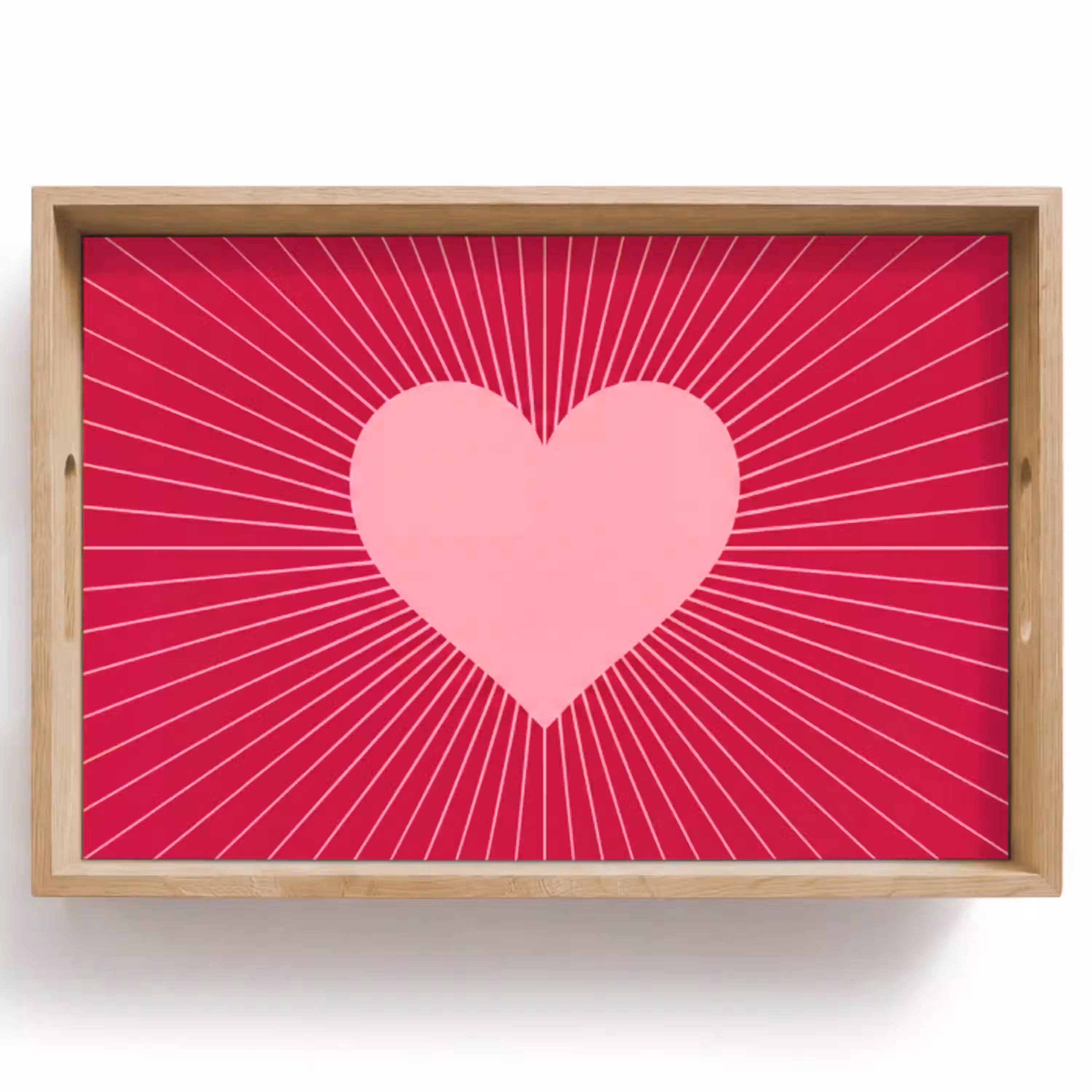 Hart - Stralen - Liefde - Abstract - Roze Dienblad Rechthoek middel -z3d_shopping