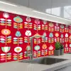 Patronen - Bloemen - Retro - Rood keuken achterwand 2 middel 871 -3d_schuin