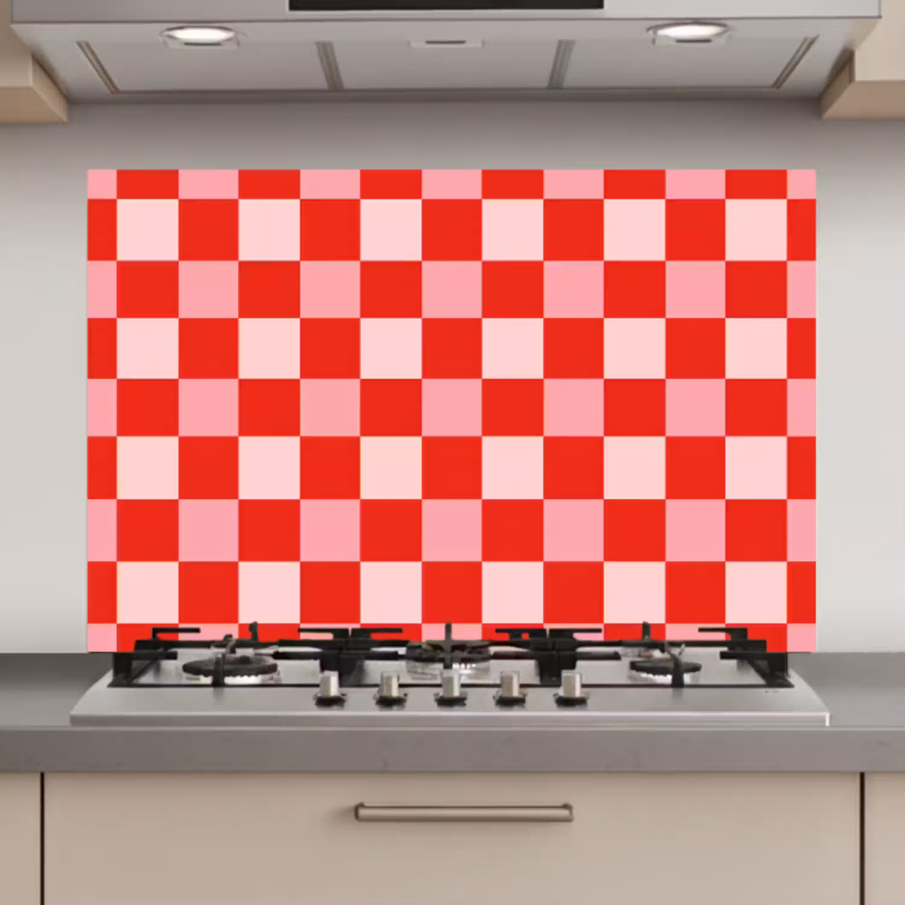 Vierkant - Klassiek - Rood keuken achterwand spatscherm klein 900 -3d_website