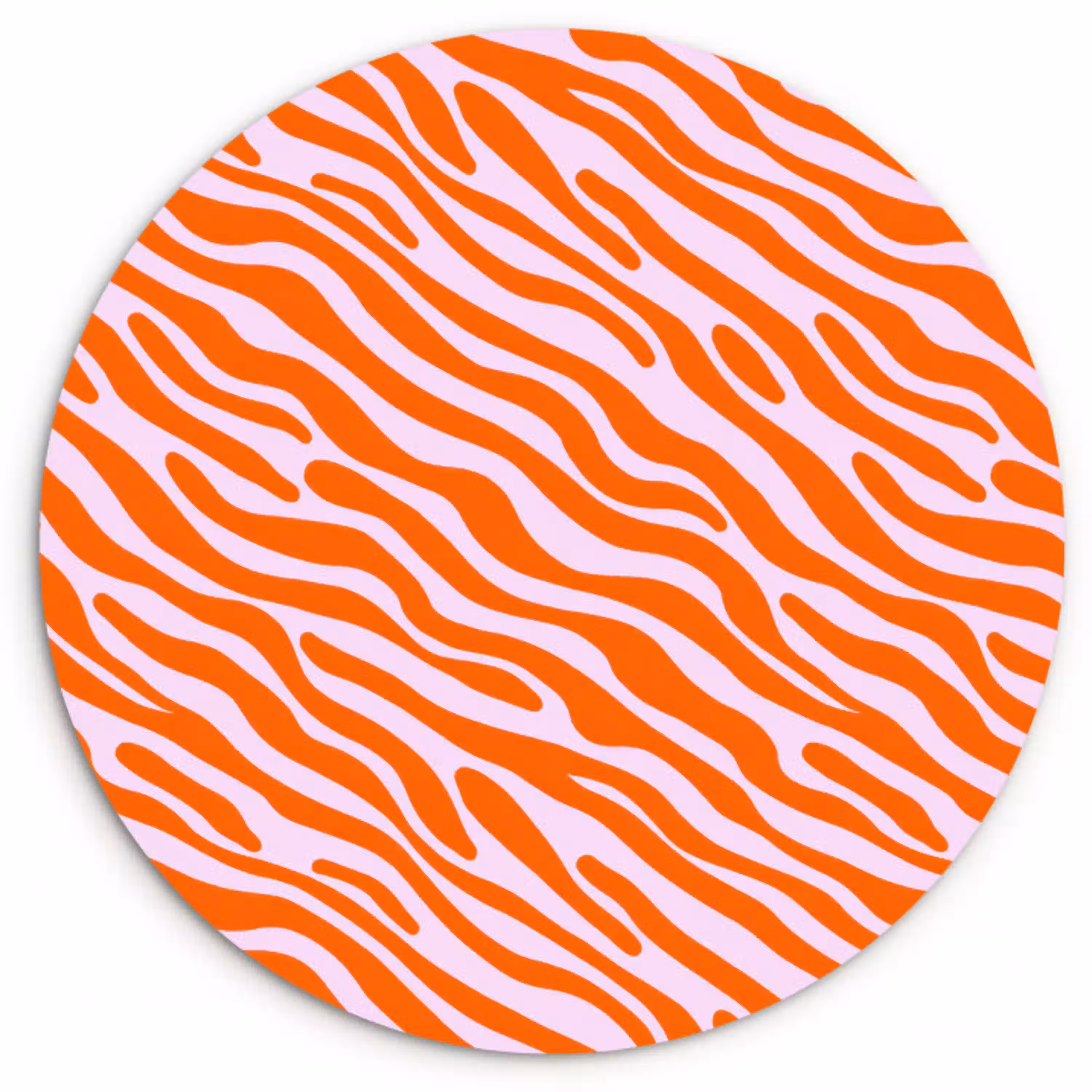 Strepen - Dynamisch - Oranje Wandcirkel kunststof plaat 5mm dik klein 188 -3d