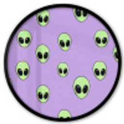 Alien - Retro - Lila Fotolijst rond zonder passe partout klein 856 -3d
