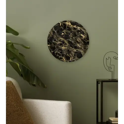 Kristal - Goud - Zwart - Marmer Wandcirkel plexiglas klein 852 -sfeer3