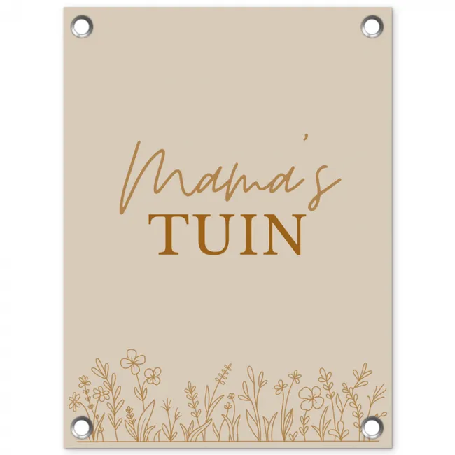 Mama's Tuin met bloemen tuinposter los doek klein -3d