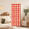 Golvend patroon - Retro - Rood - Beige deurposter klein 289 -sfeer2