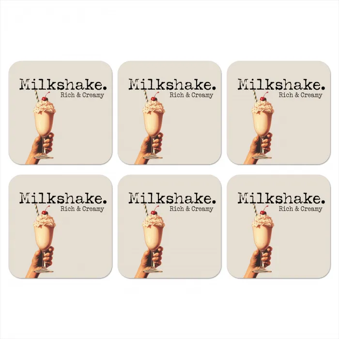 Milkshake - Kers - Rietje onderzetter kurk middel -3d