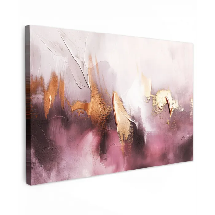 Watercolor - Goud - Roze - Abstract - Kunst canvas 2cm klein -z3d