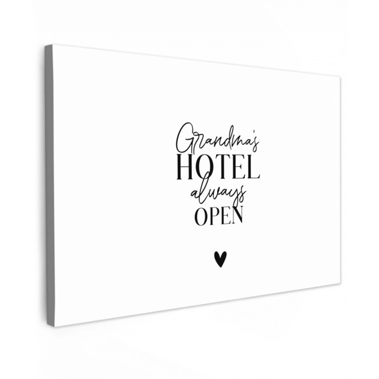 Quotes - Spreuken - Oma - Grandma's hotel always open canvas 2cm klein -z3d